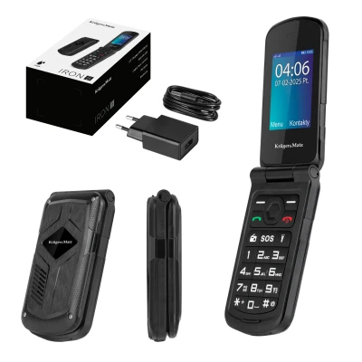 Kruger&Matz KM0466 Mobilný telefón Iron 5, Dual SIM, Bluetooth, 4G, čierny