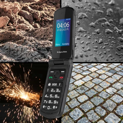 Kruger&Matz KM0466 Mobilný telefón Iron 5, Dual SIM, Bluetooth, 4G, čierny