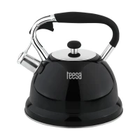 Teesa TSA0152 Rýchlovarná kanvica s píšťalkou 3 l, nerezová, čierna 