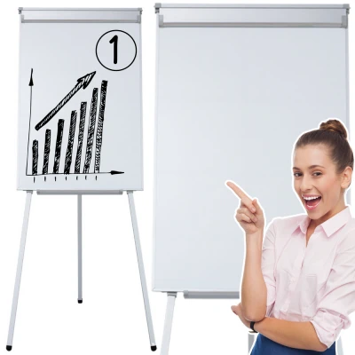 LEAN 20704 Magnetická flipchart tabule na trojnožce, 70×100 cm, bílá 