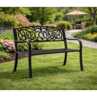 LEAN 29322 Kovová zahradní lavice 127 × 61 × 87 cm, černá