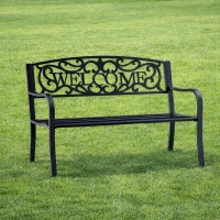 LEAN 29322 Kovová zahradní lavice 127 × 61 × 87 cm, černá