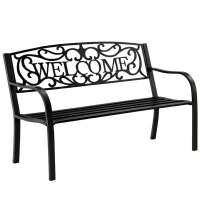 LEAN 29322 Kovová zahradní lavice 127 × 61 × 87 cm, černá