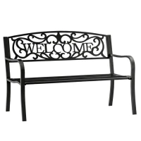 LEAN 29322 Kovová zahradní lavice 127 × 61 × 87 cm, černá