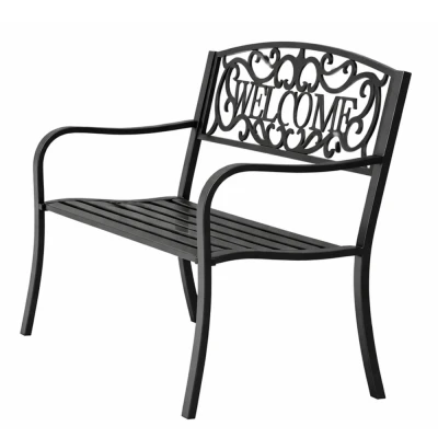 LEAN 29322 Kovová zahradní lavice 127 × 61 × 87 cm, černá