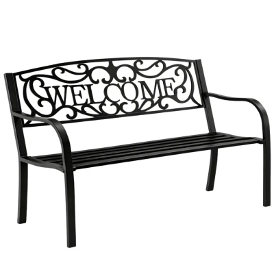 LEAN 29322 Kovová zahradní lavice 127 × 61 × 87 cm, černá