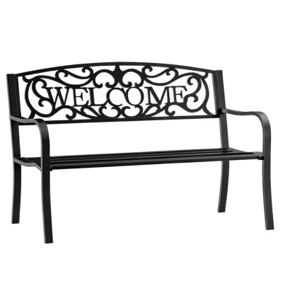 LEAN 29322 Kovová zahradní lavice 127 × 61 × 87 cm, černá