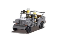 ICOM Blocki Stavebnice americký vojenský jeep Willys MB WW2 + 2 minifigurky 199 dílů