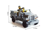 ICOM Blocki Stavebnice americký vojenský jeep Willys MB WW2 + 2 minifigurky 199 dílů