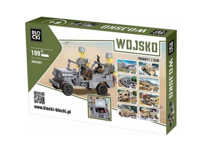ICOM Blocki Stavebnice americký vojenský jeep Willys MB WW2 + 2 minifigurky 199 dílů