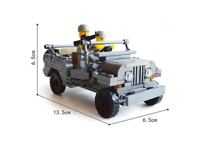 ICOM Blocki Stavebnice americký vojenský jeep Willys MB WW2 + 2 minifigurky 199 dílů