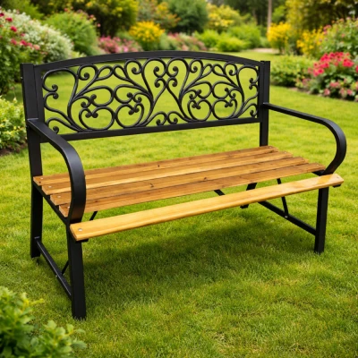 LEAN 29326 Zahradní lavice s opěradlem 118 × 51,5 × 87 cm