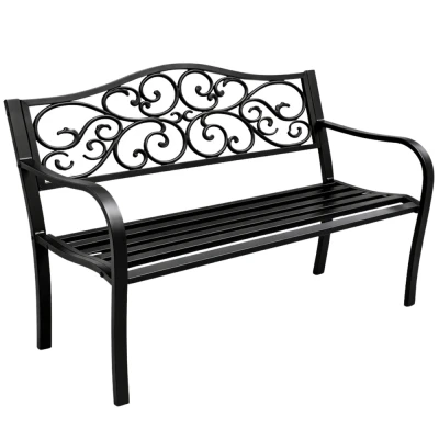 LEAN 29323 Kovová zahradní lavice 127 × 60 × 89 cm, černá