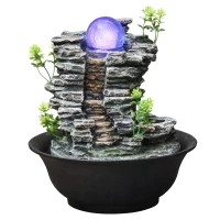 RealG RC-K-2221 Stolní dekorativní fontána s LED osvětlením 23 x 21,5 x 21,5 cm