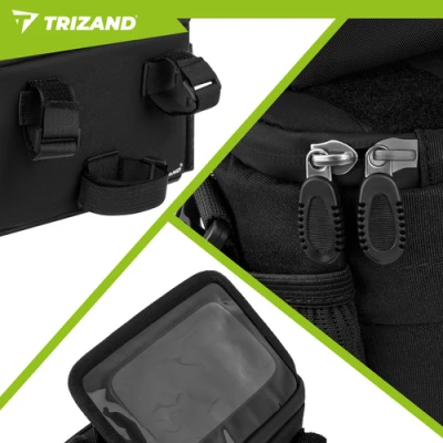 Trizand 27339 Brašna na kolo s držákem telefonu, voděodolná, 4 L, černá