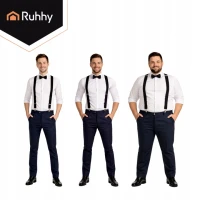 Ruhhy 27645 Pánské kšandy elastické, šířka 3,5 cm, délka 75 - 115 cm, černé