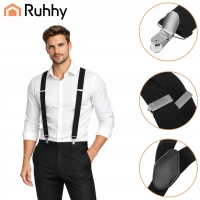 Ruhhy 27645 Pánské kšandy elastické, šířka 3,5 cm, délka 75 - 115 cm, černé