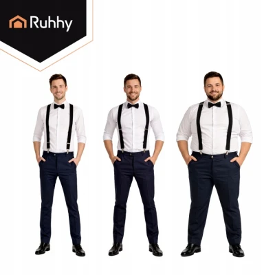 Ruhhy 27645 Pánské kšandy elastické, šířka 3,5 cm, délka 75 - 115 cm, černé