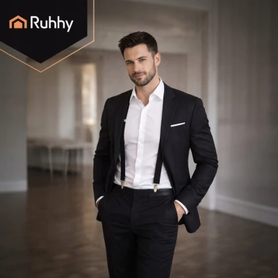 Ruhhy 27645 Pánské kšandy elastické, šířka 3,5 cm, délka 75 - 115 cm, černé
