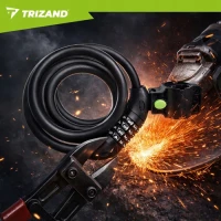Trizand 27338 Zámek na kolo s číselným kódem 120 cm, černý
