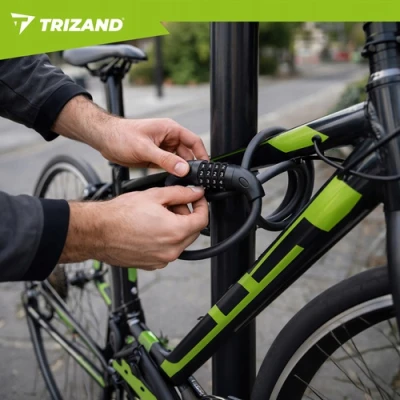 Trizand 27338 Zámek na kolo s číselným kódem 120 cm, černý