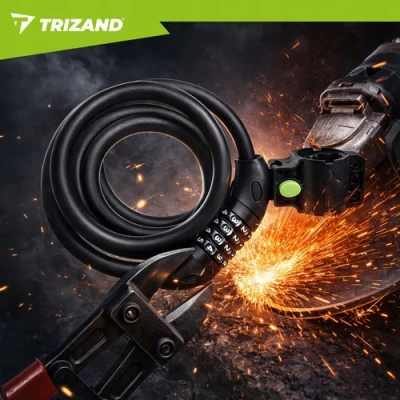 Trizand 27338 Zámek na kolo s číselným kódem 120 cm, černý