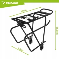 Trizand 27590 Zadný nosič na bicykel, nosnosť 25 kg, čierny