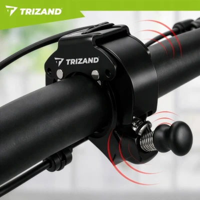 Trizand 27561 Mechanický zvonek na kolo 7,5 x 4,5 x 2 cm, 100 dB, černý