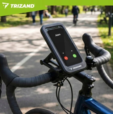 Trizand 27618 Držák telefonu na kolo, voděodolný, 360°, černý