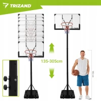 Trizand 27365 Nastavitelný basketbalový koš 192 - 362 cm