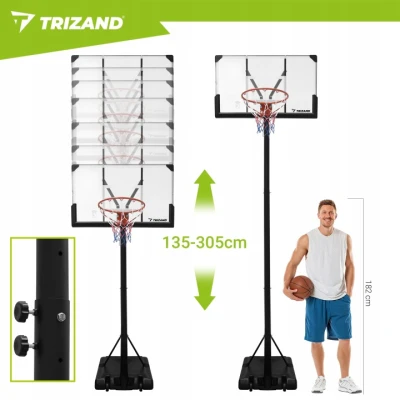 Trizand 27365 Nastavitelný basketbalový koš 192 - 362 cm