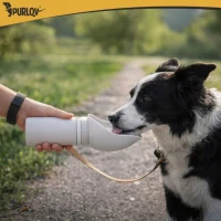 Purlov 27234 Láhev pro psy skládací 550 ml, šedá