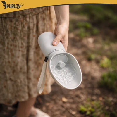 Purlov 27234 Láhev pro psy skládací 550 ml, šedá
