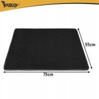 Purlov 27769 Podložka pod kočičí toaletu 75 x 55 cm, černá