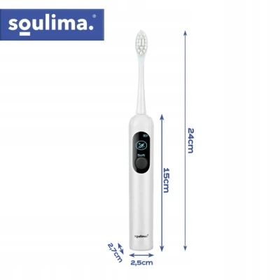 Soulima 26850 Sonický zubní kartáček + 6 hlavic, 90 000 ot./min, bílý