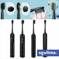 Soulima 26851 Sonický zubní kartáček + 6 hlavic, 90 000 ot./min, černý