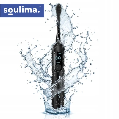 Soulima 26851 Sonický zubní kartáček + 6 hlavic, 90 000 ot./min, černý