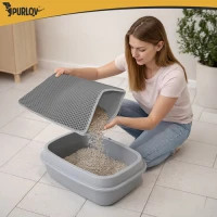 Purlov 27763 Podložka pod kočičí toaletu 60 x 45 cm, šedá