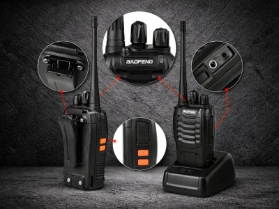 Verk 14676 Vysílačky Baofeng BF-888S, dosah až 8 km, 1500 mAh, sada 2 ks