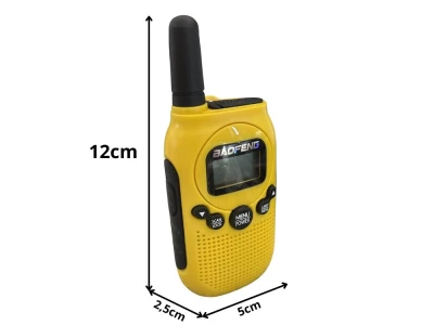Verk 14680 Vysielačky Baofeng BF-T6, dosah až 2 km, svietidlo, 1500 mAh, sada 2 ks, žlté