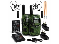 Verk 14680 Vysielačky Baofeng BF-T6, dosah až 2 km, svietidlo, 1500 mAh, sada 2 ks, zelené