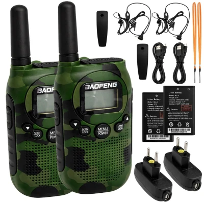 Verk 14680 Vysielačky Baofeng BF-T6, dosah až 2 km, svietidlo, 1500 mAh, sada 2 ks, zelené