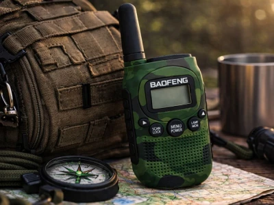 Verk 14680 Vysielačky Baofeng BF-T6, dosah až 2 km, svietidlo, 1500 mAh, sada 2 ks, zelené