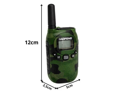 Verk 14680 Vysielačky Baofeng BF-T6, dosah až 2 km, svietidlo, 1500 mAh, sada 2 ks, zelené