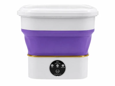 Verk 24646 Přenosná mini skládací pračka 6 l, 40W, bílo-fialová
