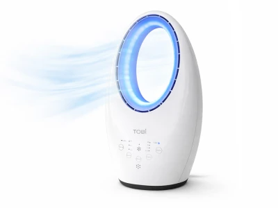 Verk 24655 Bezlopatkový sloupový ventilátor 60W, LED podsvícení, dálkové ovládání, bílý