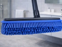 Verk 27408 Silikonový gumový kartáč s kovovou rukojetí 120 cm, černomodrý