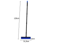 Verk 27408 Silikonový gumový kartáč s kovovou rukojetí 120 cm, černomodrý