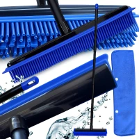 Verk 27408 Silikonový gumový kartáč s kovovou rukojetí 120 cm, černomodrý
