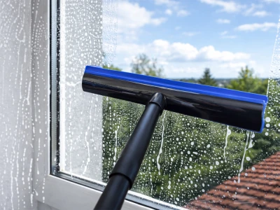 Verk 27408 Silikonový gumový kartáč s kovovou rukojetí 120 cm, černomodrý